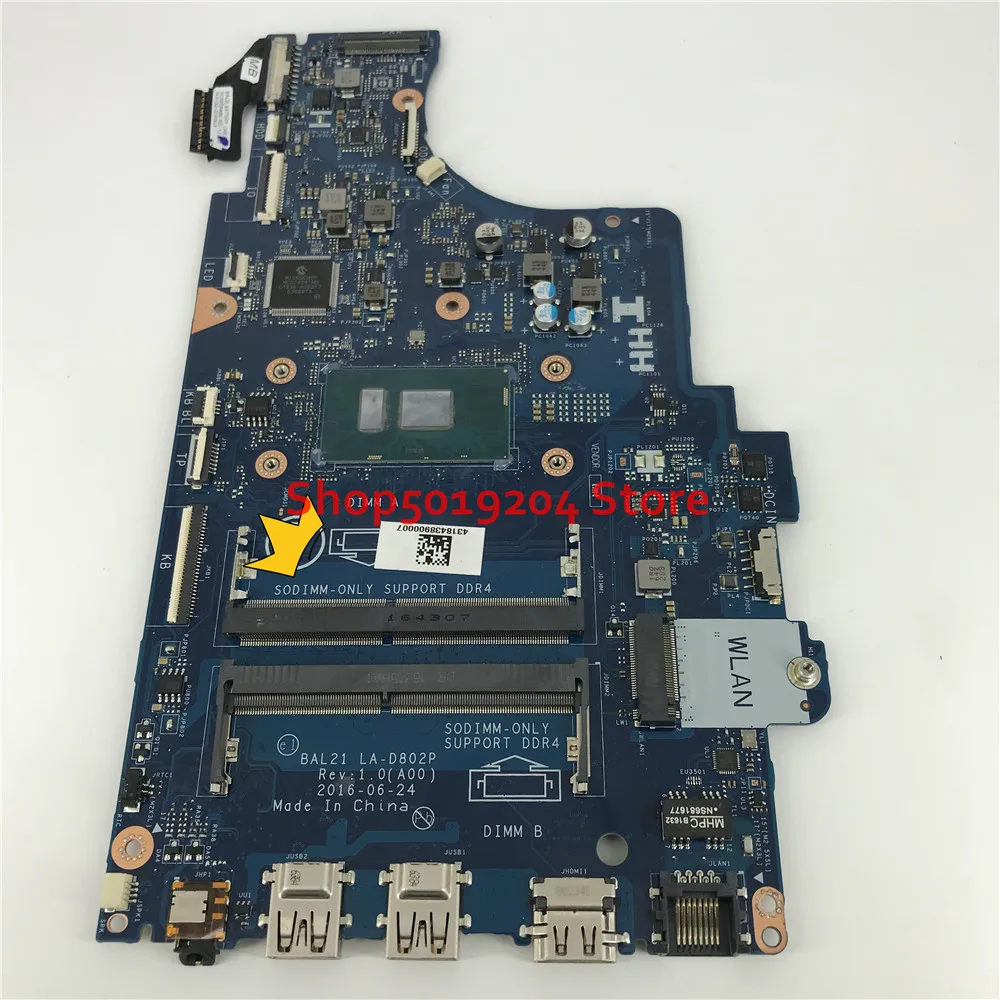 Для DELL Inspiron 15 5567 5767 материнская плата портативного компьютера с i5-7200U DDR4 CN-0DG5G3 0DG5G3 DG5G3 материнская плата BAL21 LA-D802P