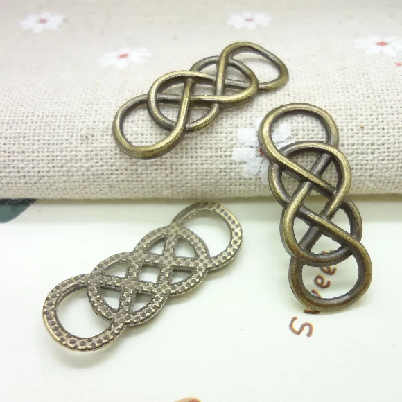 70 шт подвески двойной символ бесконечности Разъем Кулон Античный бронзового