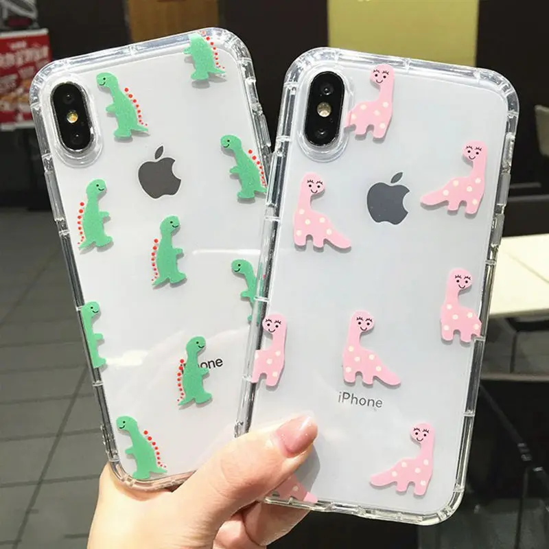 Прозрачный чехол для телефона с милым животным узором для iPhone 7, 8, 6, 6S Plus, X, XS, XR, XS Max, прозрачный мягкий чехол с милым рисунком