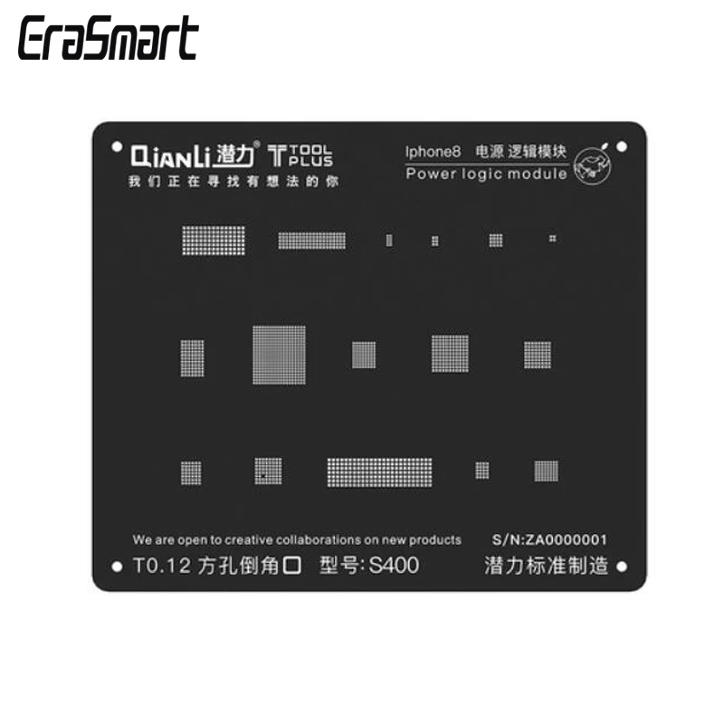 QianLi Power Logic Modulo BGA Reballing Nero Stencil Impianto di Latta Rete Acciaio Per il iphone 8/8P/X | Инструменты