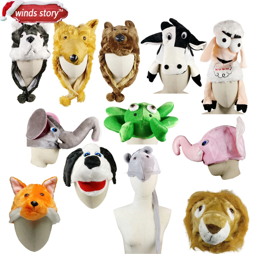 Новинка 1 шт. шапка с мультяшными животными пушистая плюшевая наушники унисекс