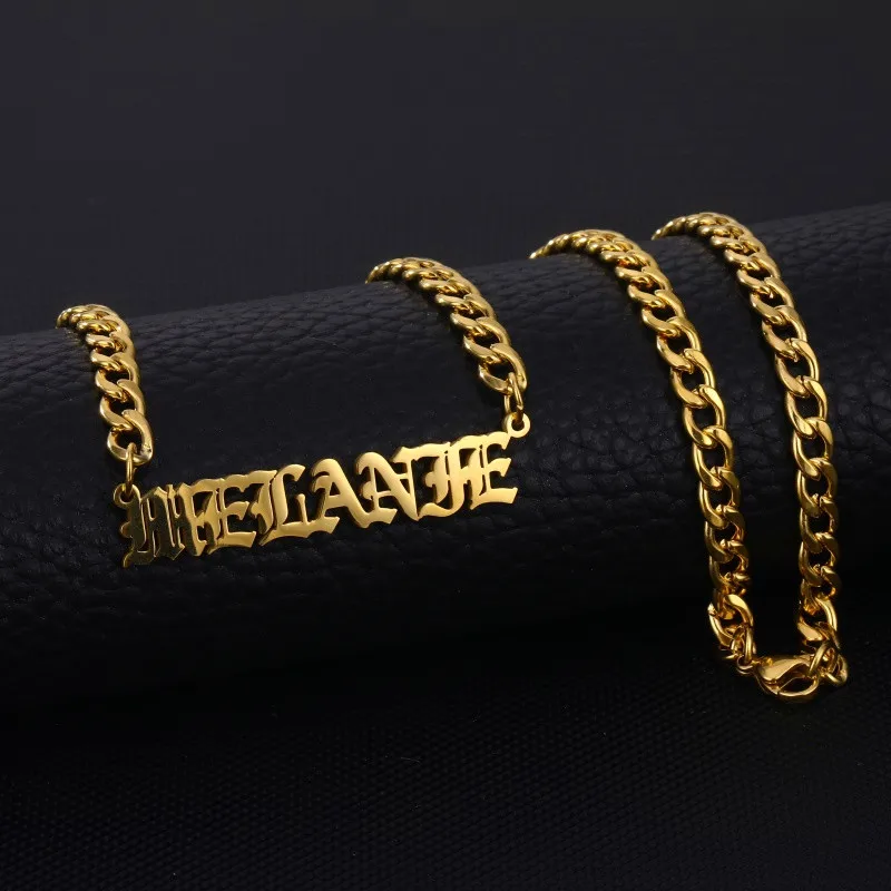 Персонализированная Золотая 5 мм кубинская цепочка из нержавеющей стали колье с