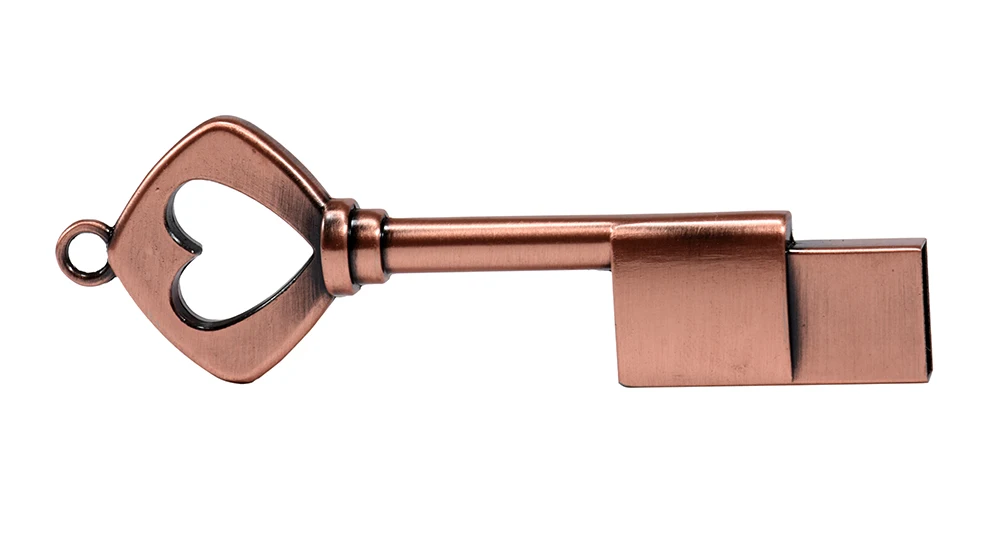 JASTER USB 2,0, медный ключ в форме сердца, usb флеш-накопитель, 4 ГБ, 64 ГБ, 16 ГБ, 32 ГБ, металлические ключи, карта памяти, свадебный подарок