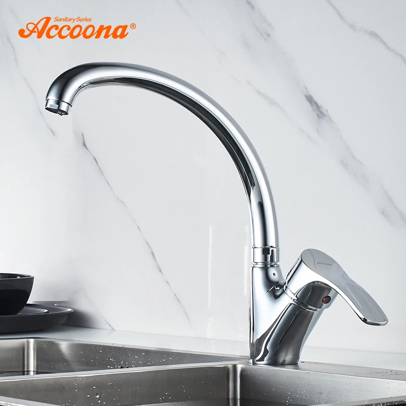 

Accoona Solid Brass Kitchen Faucet Hot and Cold Water Tap Kitchen Basin Sink Faucets Single Handle Water Mixer Tap Crane A4003