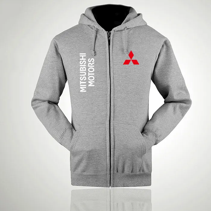 Свитшот на молнии для мужчин и женщин повседневная однотонная Толстовка Mitsubishi