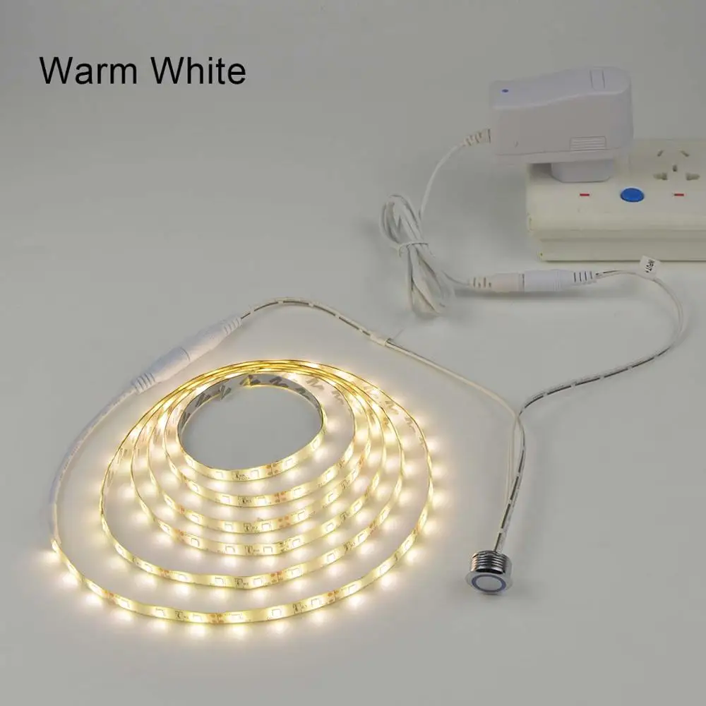 Warm White Сенсорный диммер, кухонная лампа, бесступенчатая диммируемая, светодиодный светильник для шкафа, водонепроницаемый, с регулировкой яркости, для спальни, шкаф, лампа, лента - Цвет: Warm White