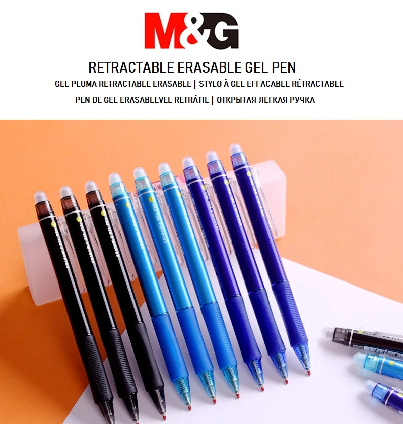 M& G Выдвижная стираемая ручка 0,5 мм стираемая гелевая чернильная Заправка для ручек ручка записывает стирает синий теплопередача vanish ручка pilot frixion