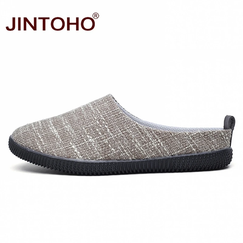 JINTOHO Мужская дышащая обувь повседневные мужские слиперы брендовая мужская