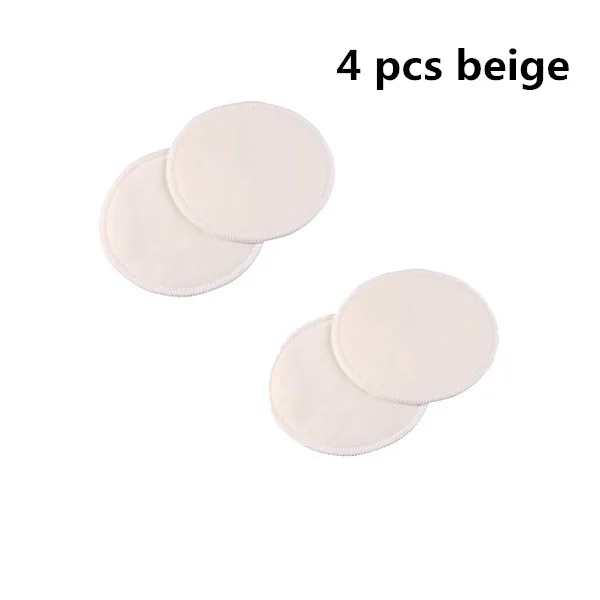 4 pcs beige 6 шт многоразовые грудные прокладки для кормящих мам моющийся Водонепроницаемый бамбуковый волоконный коврик для животных мягкие впитывающие прокладки для грудного вскармливания - Цвет: 4 pcs beige