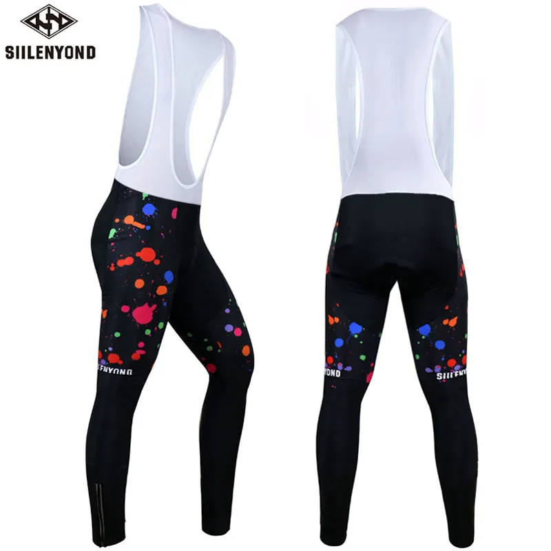 one piece bib pant Siilenyond велошорты зима Coolmax с 3D гелевой подкладкой для мужчин MTB велосипед плотные теплые велосипедные штаны - Цвет: one piece bib pant