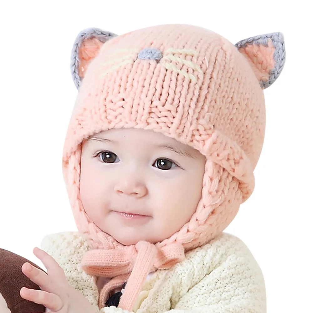 TELOTUNY cute baby beanie Cat winter hat cap for boy girl newborn photography props (6M-18M) u712C0419 | Детская одежда и обувь