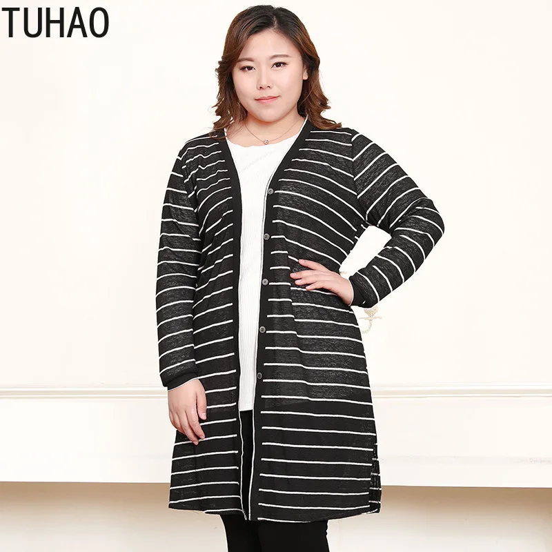 Женский трикотажный тренчкот TUHAO размера плюс 10XL 8XL 6XL женские пальто среднего