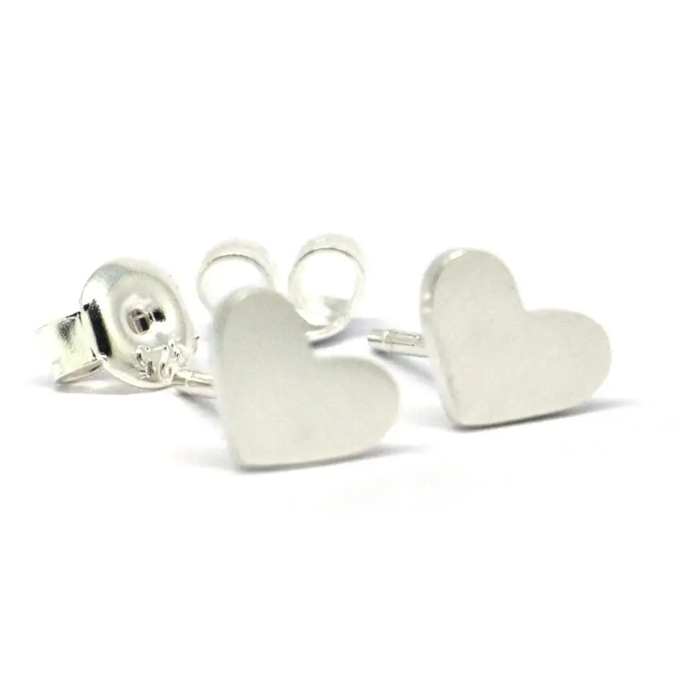 HEART SHAPE Серьги-гвоздики из твердого стерлингового серебра - Окраска металла: HEART SHAPE