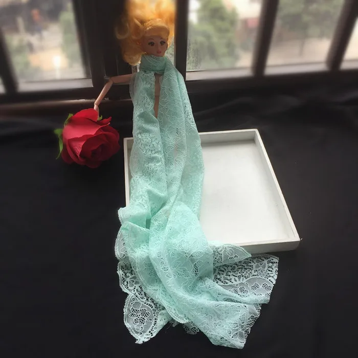 2M/lot 18cm wide light green/mint green stretch embroidery lace toy doll trim accessories clothing skirt decoration Z1465 | Дом и сад