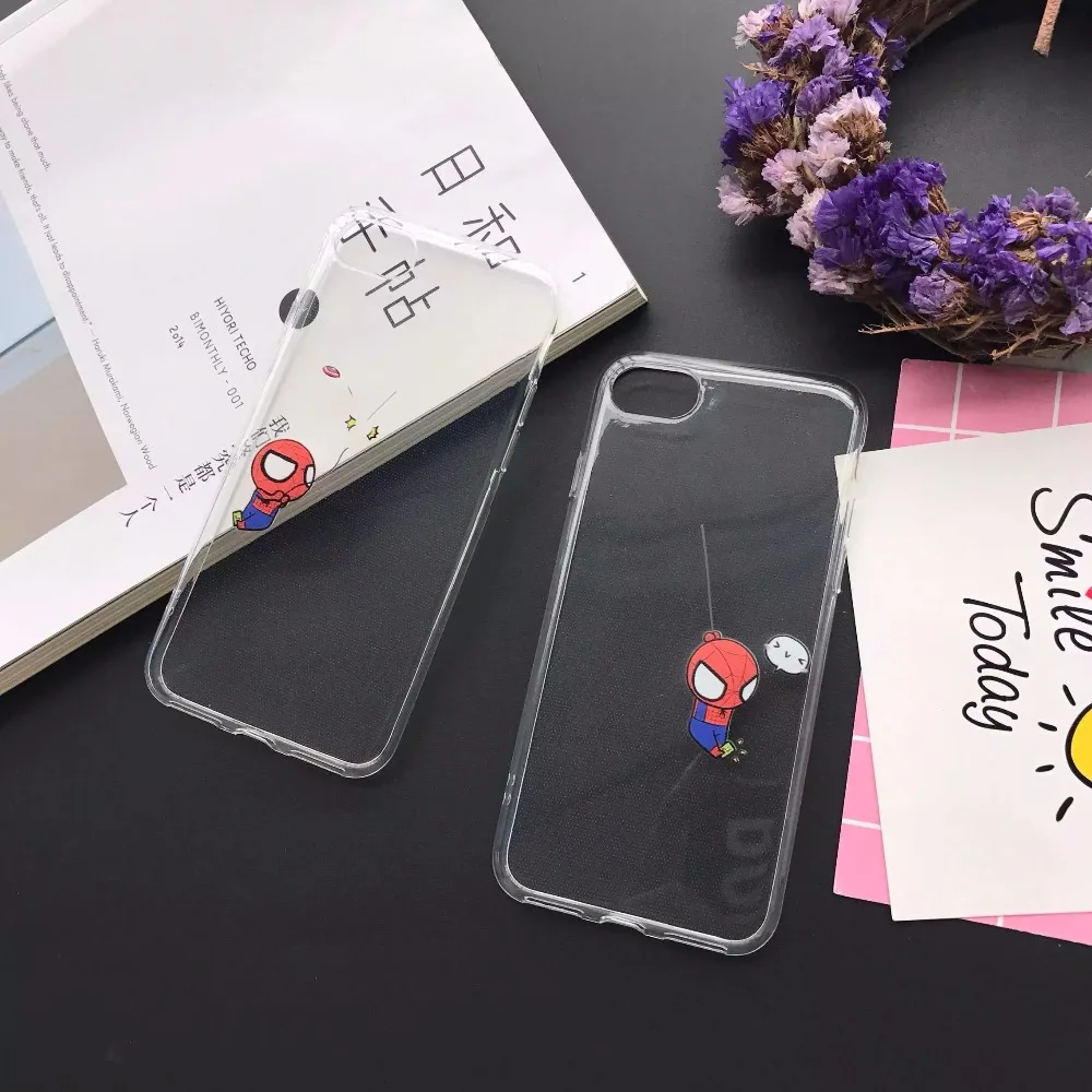 Чехол для Телефона iPhone 7 Plus рисунком Человека-паука ультра тонкий ТПУ Мягкая