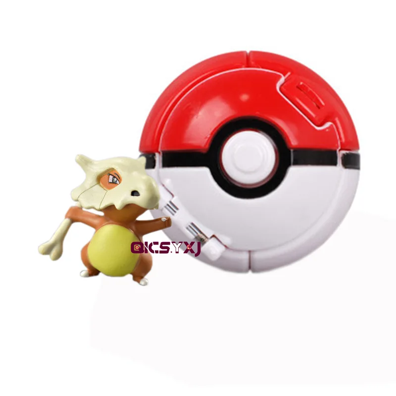 Cubone red Пикачу покеболл+ 1 шт бесплатно крошечные случайные фигурки внутри фигурки игрушки мяч - Цвет: Cubone red