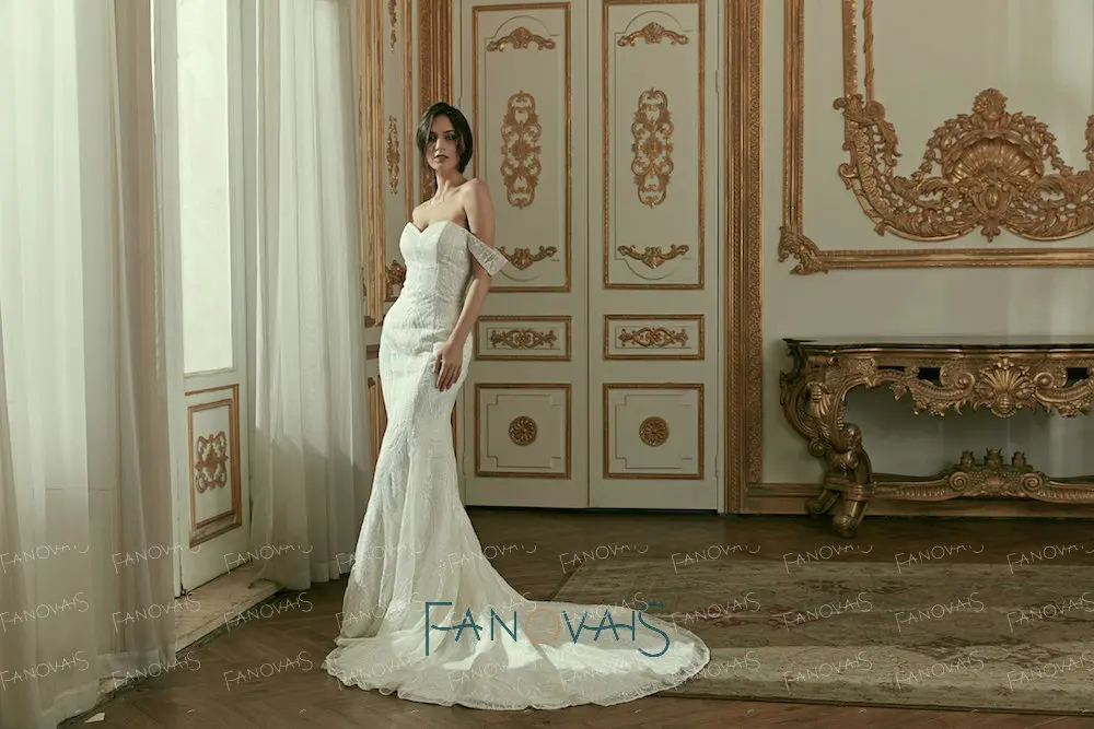 Элегантные Свадебные Платья С Плеча Кружева Vestido De Novia 2019 Robe Mariee Gelinlik Trouwjurk |