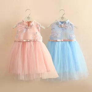 Детское летнее кружевное платье без рукавов с вышивкой, на Возраст 3-6, 8, 10, 12 лет