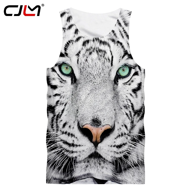 

Мужская майка в черно-белую полоску CJLM, красивая жилетка с тигром, мужская майка из полиэстера с 3D-принтом, большие размеры 5XL