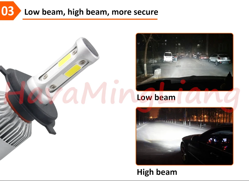 Марка Light S2 H4 H7 H1 вел Фары для авто H11 H13 12 В 9005 9006 H3 9004 9007 9012 72 Вт 8000LM автомобиля