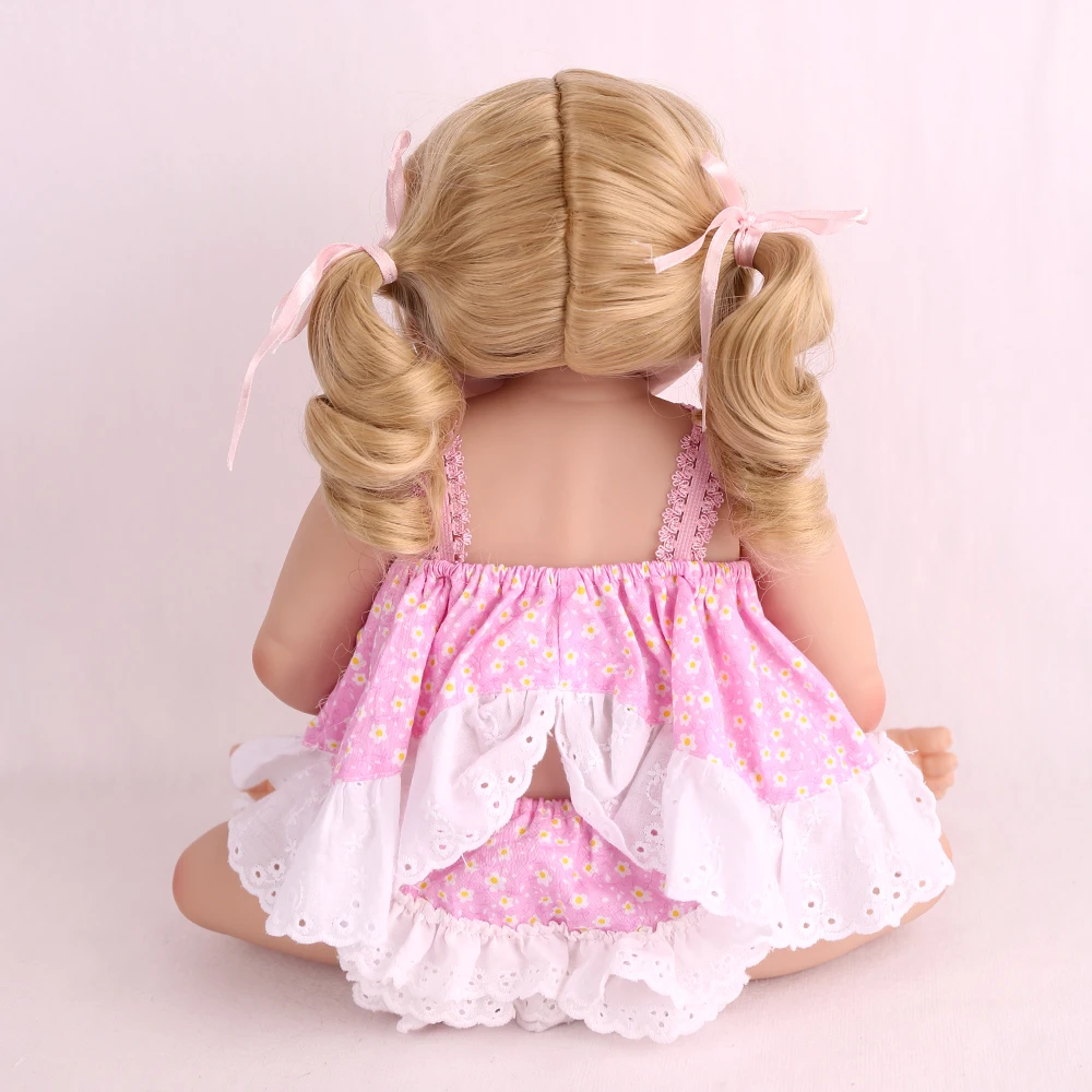 NPKDOLL Reborn Baby Doll 22 дюйма полные игрушки для виниловой ванны парики из светлых волос