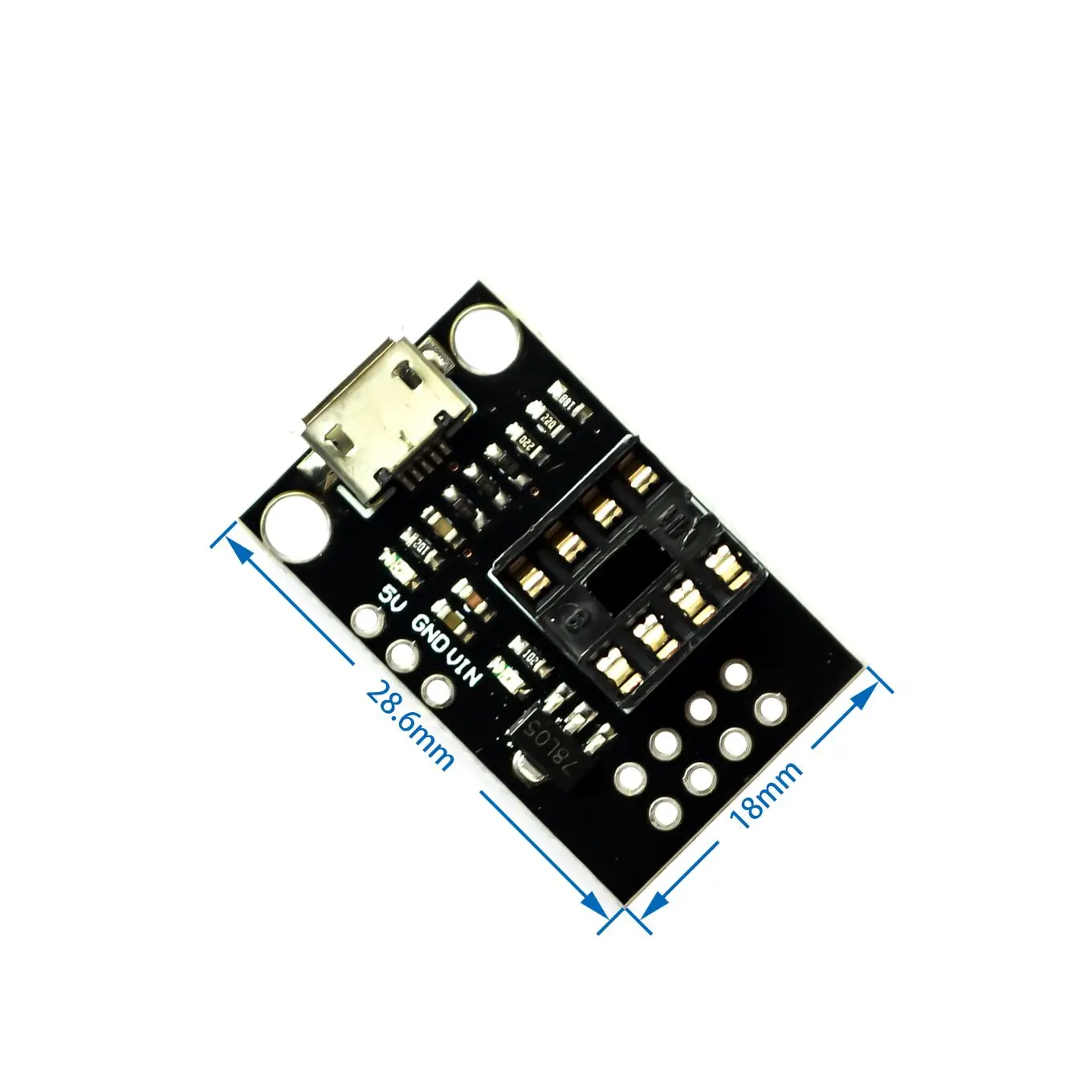 Подключаемая макетная плата для ATtiny13A/ATtiny25/ATtiny45/ATtiny85 программирующий редактор
