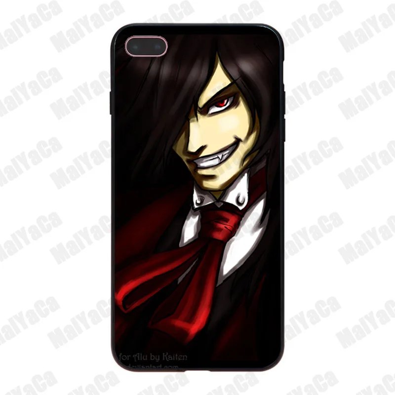 Алукард Hellsing черный скраб милые мягкие Аксессуары для телефона чехол iPhone 8 7 6 6S Plus