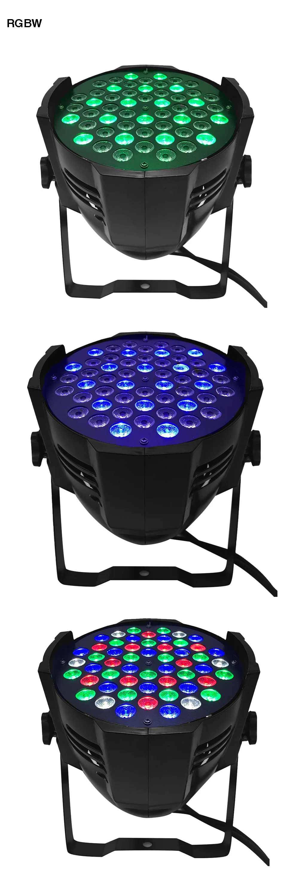 2 шт. алюминиевый 54*3 Вт RGBW led par Светильник 54x3 Вт rgb 3в1 dmx сценический светильник 18x15 Вт led par 64