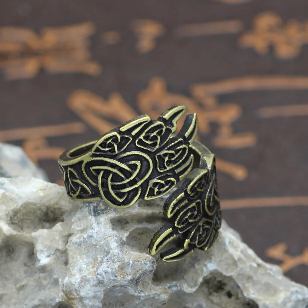 Мужское кольцо Селтика Odin Волчья лапа в стиле норвежских викингов Регулируемые
