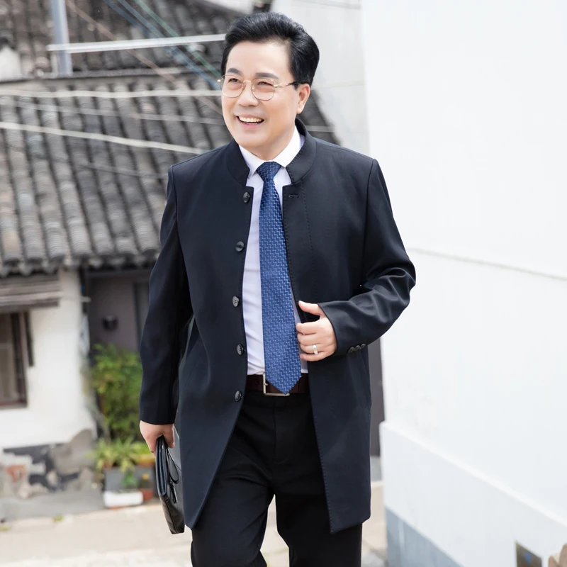 Тренчкот мужской в японском стиле Длинная ветровка однобортная модель 2019 года 8XL