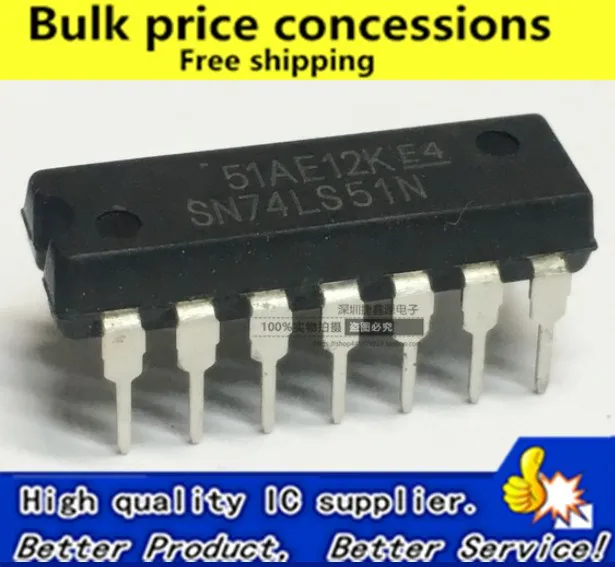 

Free shipping 10pcs/lot 50pcs/lot The new SN74LS51N HD74LS51P 74LS51 dip-14 dual channel 2 wide 2 input logic IC
