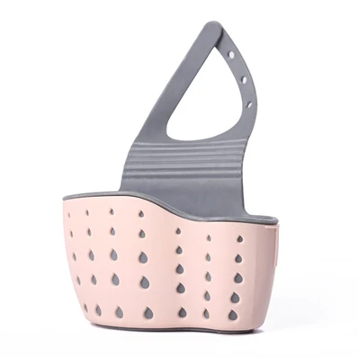 Pink Кухонная портативная подвесная сливная сумка, полка для слива, корзина для ванной, гаджет для хранения, инструменты, держатель для раковины, кухонная корзина, инструмент для хранения Y10 - Цвет: Pink