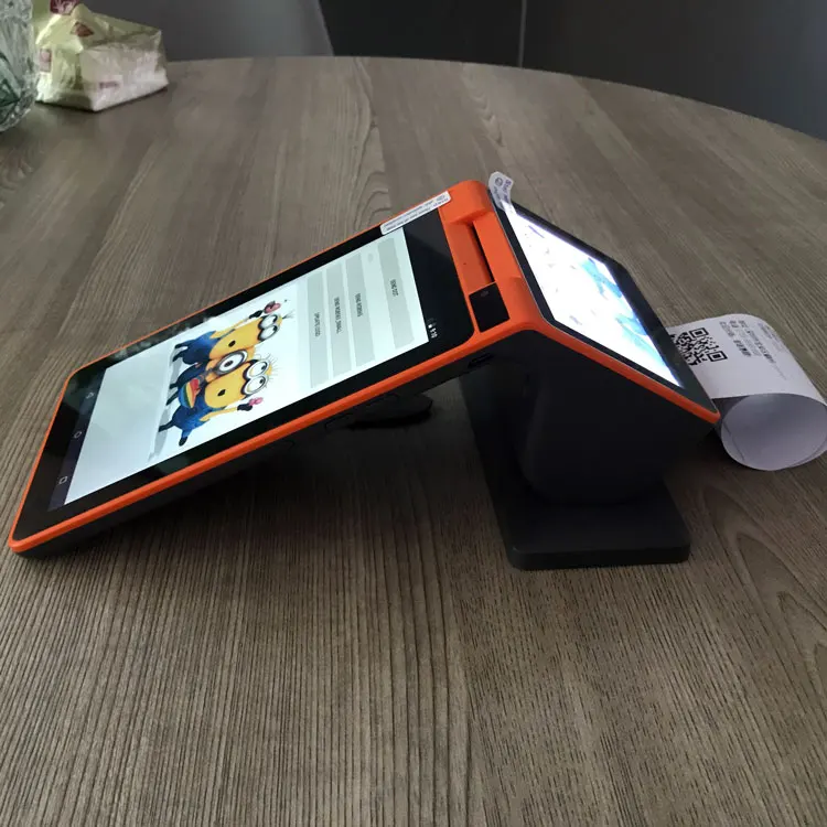 Портативный терминал ZKC PC900S Android pos с NFC ридером/7 дюймовым планшетом 1 ГБ ОЗУ 8 Гб