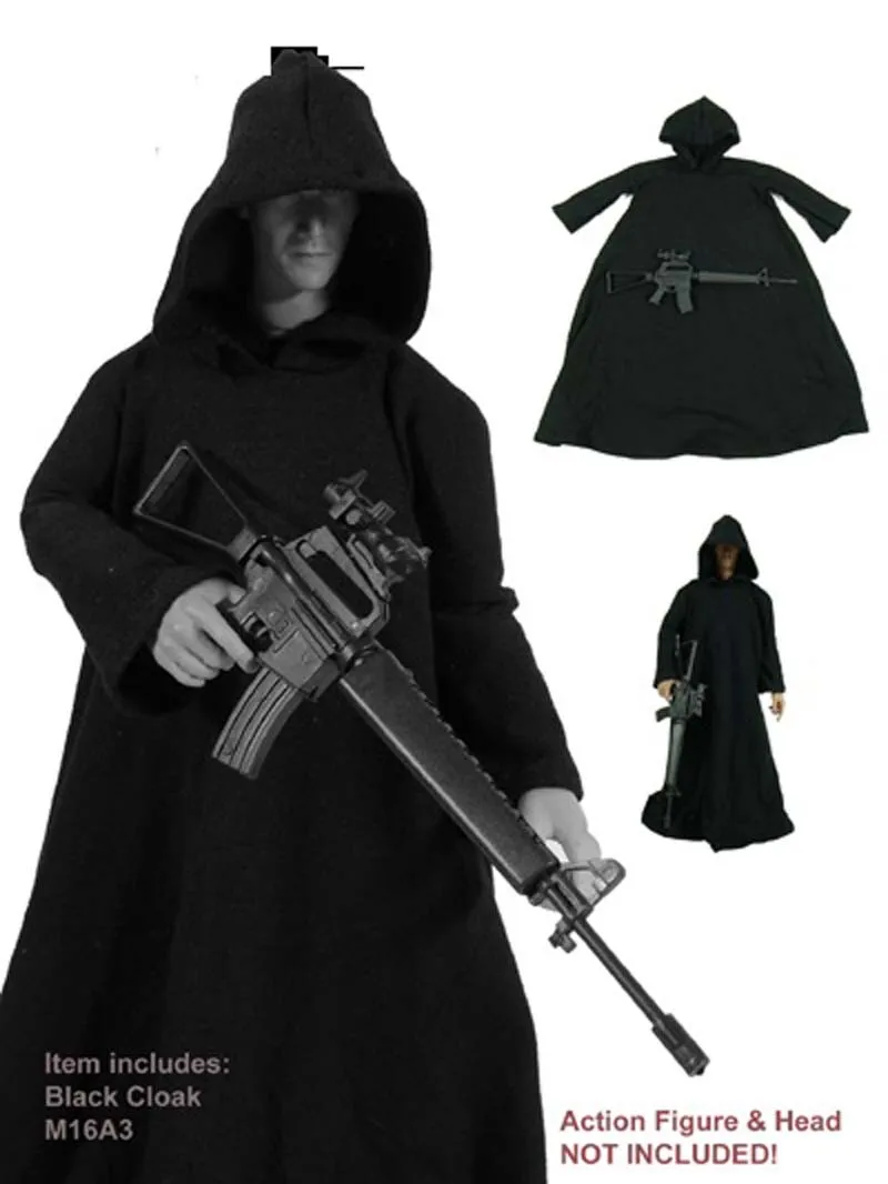 1:6 мужской черный плащ Chador M163A для 12 дюймов фигурка человека солдата Модель