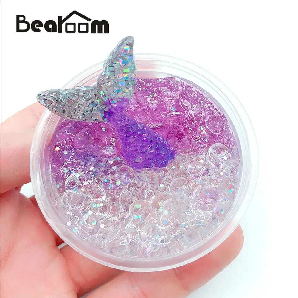 Bearoom Красивая слизь Русалка пушистая глина мягкая DIY обучения Образование