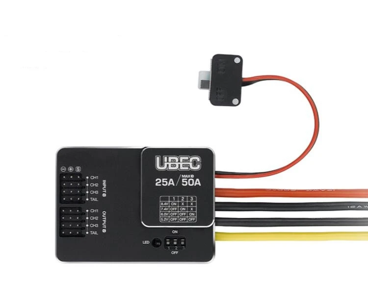 Hobbywing UBEC 25A HV 3-18S модуль 25A внешний переключатель для DIY FPV мини гоночный Квадрокоптер Дрон