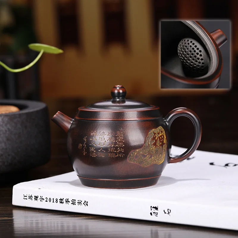 Yixing темно красный эмалированный керамический чайник знаменитые полностью
