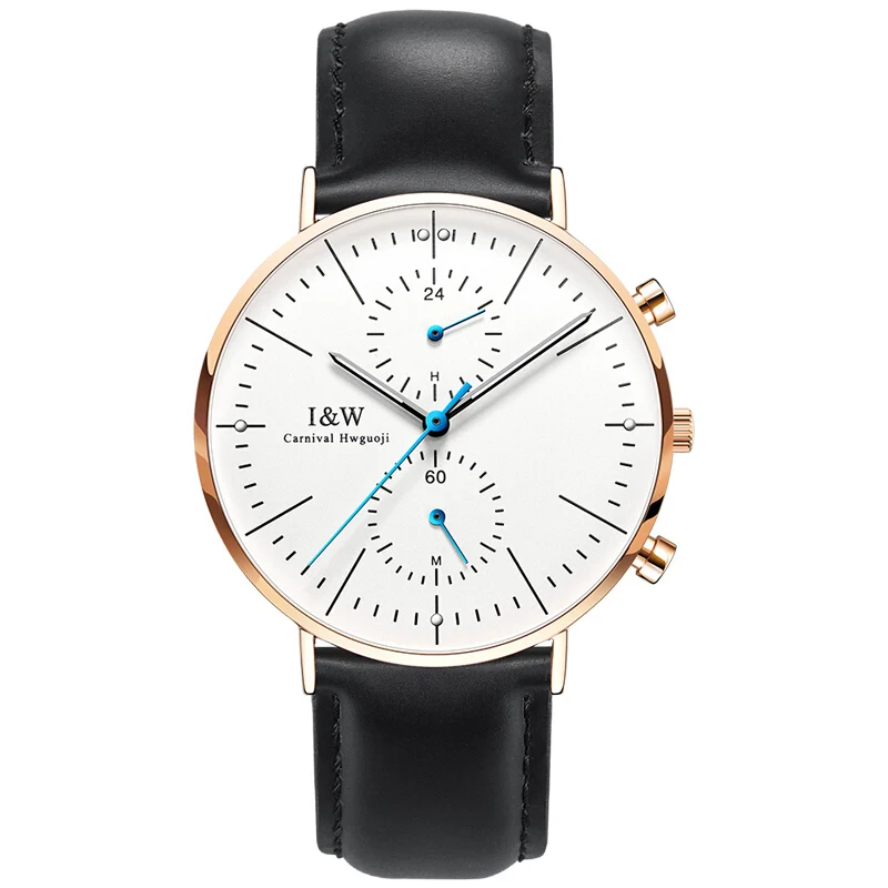 Carnival IW Serier 8757G-5 waterproof 30m ultrathin case business men quartz watch wristwatch