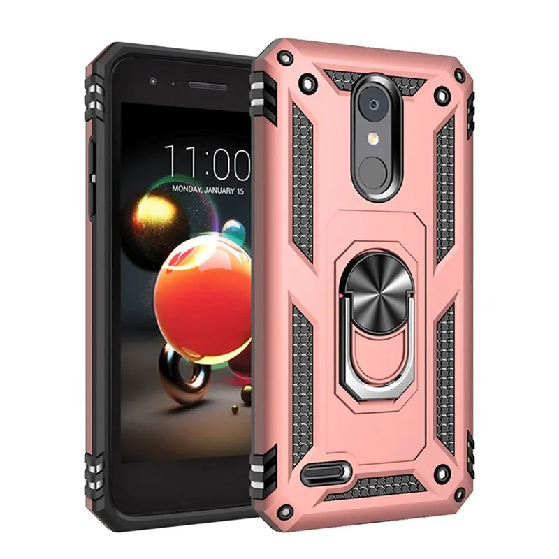 Противоударный чехол с подставкой для LG Aristo/Aristo 2/Aristo 3/Aristo 2 Plus/Tribute Empire/Tribute/Dynasty/Rebel 3/Rebel 4 LTE - Цвет: ROSE GOLD