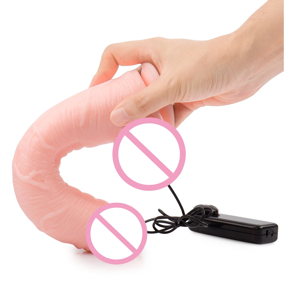 10 5 ''большой фаллоимитатор вибратор реалистичный мягкий силиконовый ремешок