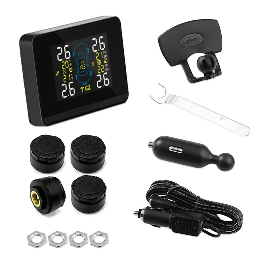CAREUD Universal Car TPMS Wireless Tire Pressure Monitoring System With 4 Wheel Tires External Sensor Tyre | Автомобили и