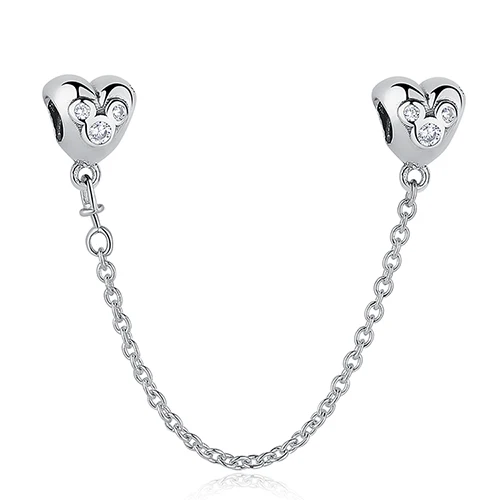 PBLY1350 Серебро 925 пробы, бант, сердце, Маргаритка, безопасная цепь, подвеска, бусины, браслет, Аутентичные S925 ювелирные изделия - Цвет: PBLY1350