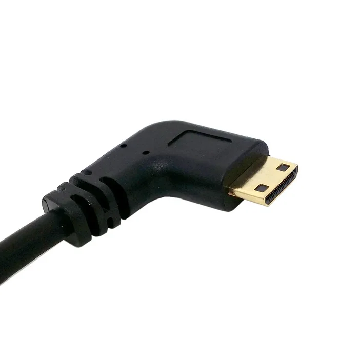 

90 Degree Right Angled type Mini HDMI Male to HDMI Female Adapter Cable 10cm Black For Camera 5D2 5D3 Tablet PC DV MP4