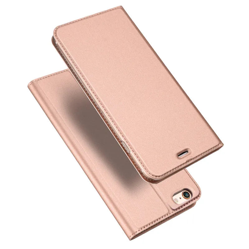 DUX DUCIS подставка Флип кожаный бумажник чехол с держателем карты для iPhone 6 6s плюс Роскошный чехол для телефона из искусственной кожи - Цвет: Rose Gold