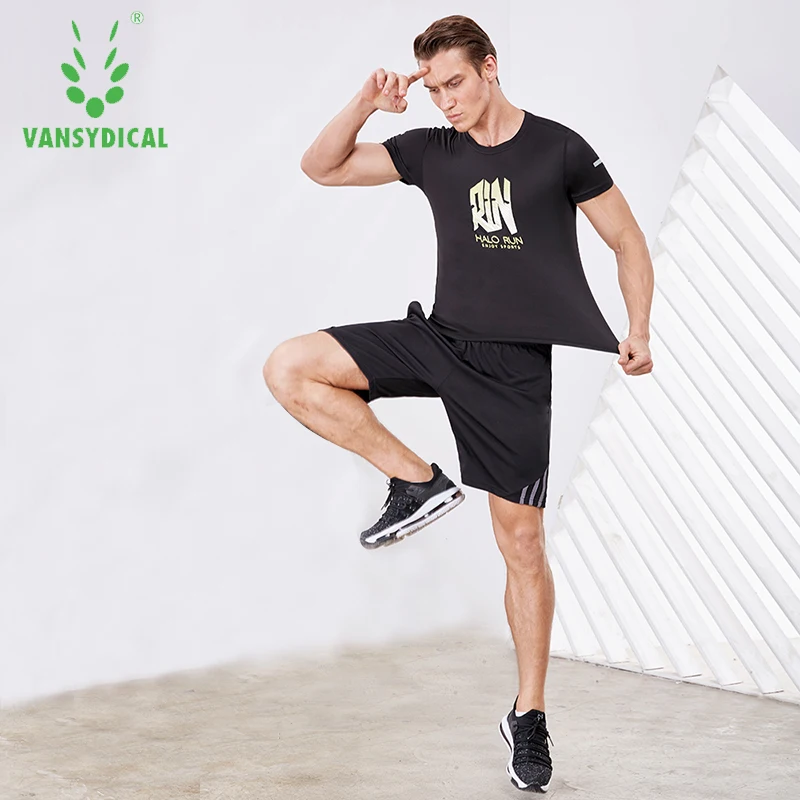 Vansydical мужские спортивные костюмы футболки шорты наборы компрессионные рубашки