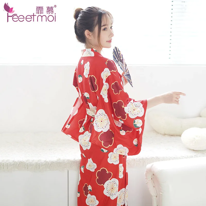 Fee et moi женский сексуальный ночной халат Haori однотонный кимоно модный банный для