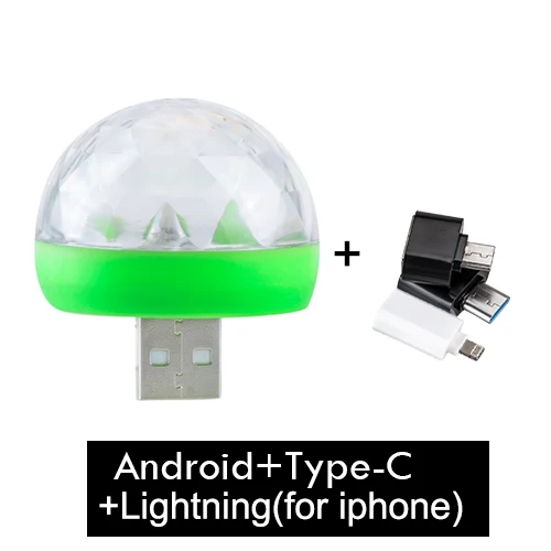 G three interface EeeToo USB диско шар светильник светодиодный портативный звук вечерние светильник s DC 5 В кристалл магический шар красочный эффект мини сценический светильник светильники диджея - Цвет: G three interface