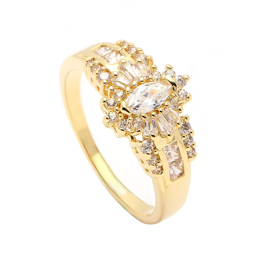 

Женское Обручальное кольцо с овальным цирконом, золотого цвета