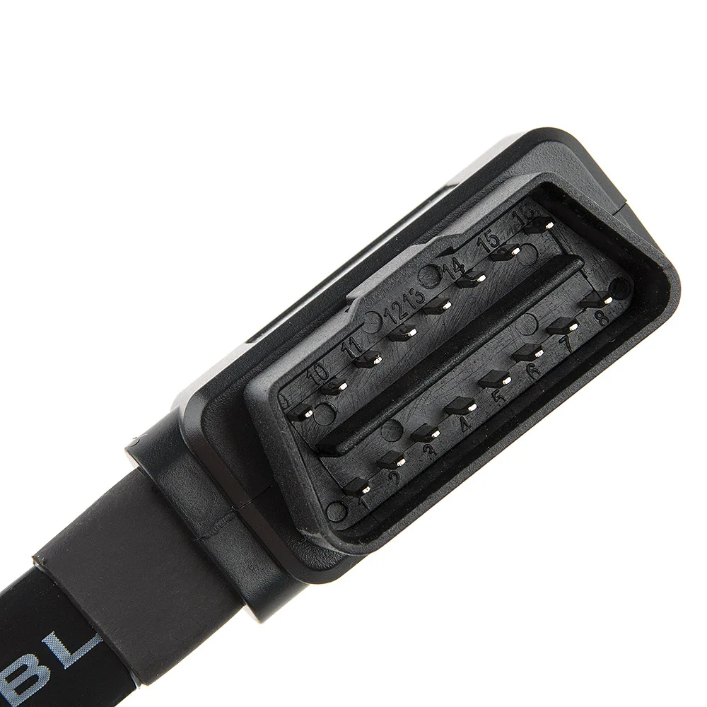 OBDII OBD2 16Pin 90 градусов угол мужчин и женщин диагностический соединитель расширителя кабеля сплиттер плоский тонкий как лапша 60 см