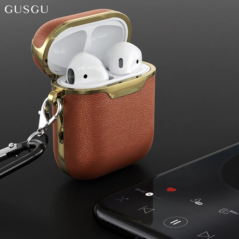 just as the picture Чехол для наушников Кожаный чехол для Airpods для Apple Air Pods Чехлы Bluetooth наушники защита для кожи Аксессуары для наушников - Цвет: just as the picture
